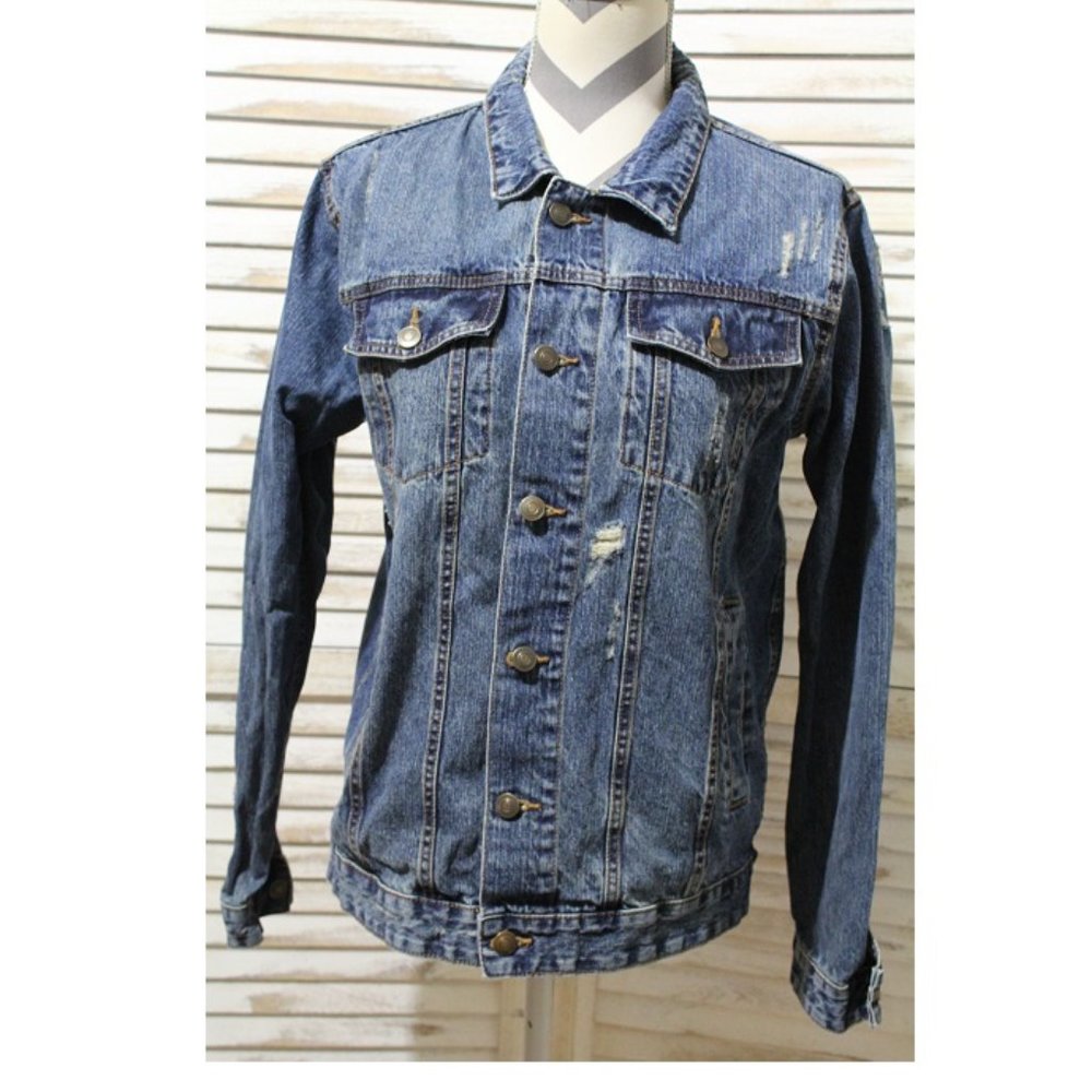 brave soul denim factory distressed jacket (777) - Picture 2 of 7